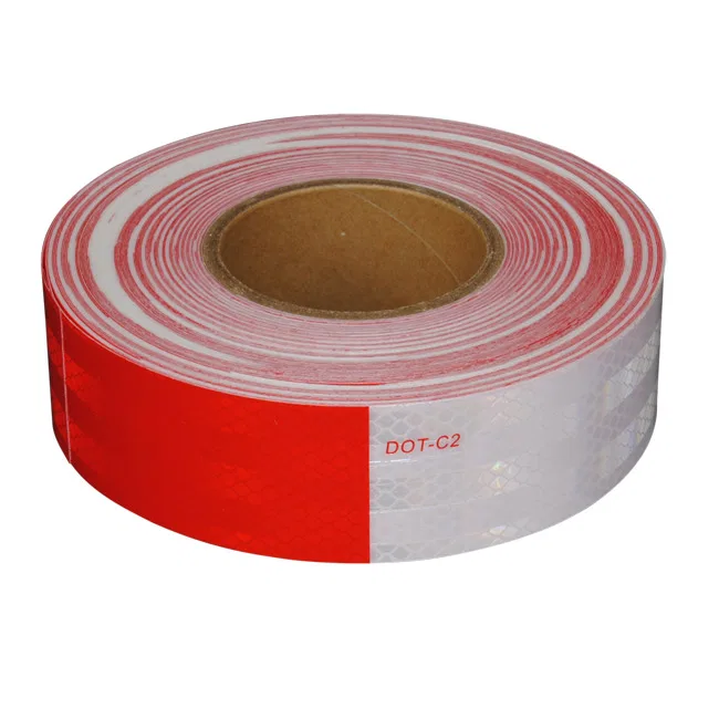 J-PGT-6Y – JAMMY Reflective Tape, Light Reflective 2 Inch Width x 150 Foot Length 6 Inch Red/ 6 Inch White Micro Pris...